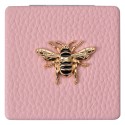 Clayre & Eef Handheld Mirror 6x6 cm Pink Polyresin Glass Square Bee