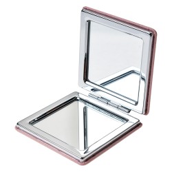 Clayre & Eef Handspiegel 6x6 cm Rosa Polyresin Glas Quadrat Biene