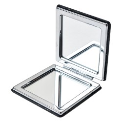 Clayre & Eef Handspiegel 6x6 cm Schwarz Polyresin Glas Quadrat Biene