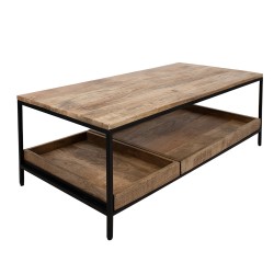 Clayre & Eef Table basse 110x55x40 cm Marron Bois