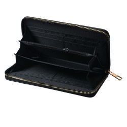 Clayre & Eef Brieftasche 19x10 cm Schwarz Kunstleder Rechteck Libelle