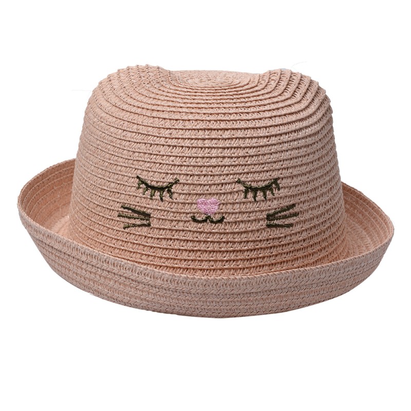 Clayre & Eef Cappello per bambini Rosa Paglia di carta Gatto