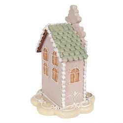 Clayre & Eef Maison en pain d'épices 20 cm Rose Polyrésine