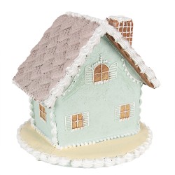 Clayre & Eef Maison en pain d'épices 12 cm Bleu Polyrésine