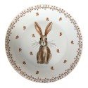 Clayre & Eef Breakfast Plate Ø 20 cm Beige Brown Porcelain Round Rabbit