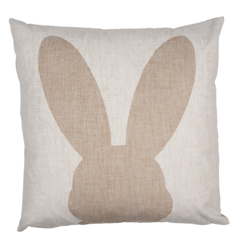 Clayre & Eef Housse de coussin 45x45 cm Beige Polyester Lapin