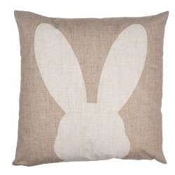 Clayre & Eef Cushion Cover 45x45 cm Beige Polyester Rabbit