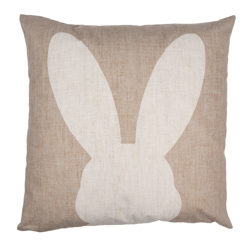 Clayre & Eef Housse de coussin 45x45 cm Beige Polyester Lapin