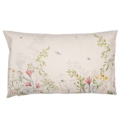 Clayre & Eef Kussenhoes  30x50 cm Beige Groen Polyester Bloemen