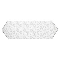 Clayre & Eef Chemin de table 50x160 cm Blanc Gris Coton Chat