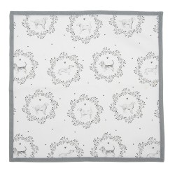 Clayre & Eef Tovaglioli Cotone set di 6 40x40 cm Bianco Grigio  Quadrato Cane