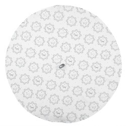 Clayre & Eef Torchon Ø 80 cm Blanc Gris Coton Rond Chien