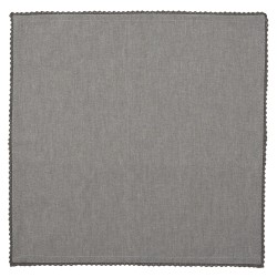 Clayre & Eef Servietten Baumwolle 6er Set 40x40 cm Grau Baumwolle Quadrat Herzen Karos