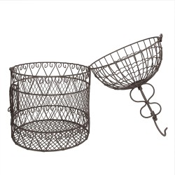 Clayre & Eef Décoration de cage Ø 20x44 cm Marron Fer