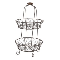 Clayre & Eef Etagere Ø 20x38 cm Brown Iron Round