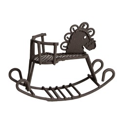 Clayre & Eef Decoratie Beeld Paard 9x3x6 cm Bruin Ijzer