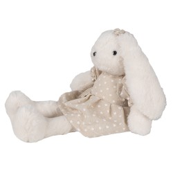 Clayre & Eef Peluche Lapin 16x26x21 cm Beige Peluche