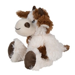 Clayre & Eef Peluche Mucca 18x19x19 cm Bianco Marrone  Peluche