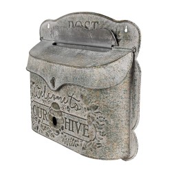 Clayre & Eef Mailbox 41x9x36 cm Grey Metal