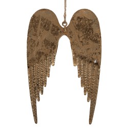 Clayre & Eef Decoratie Hanger Vleugels 9 cm Goudkleurig IJzer