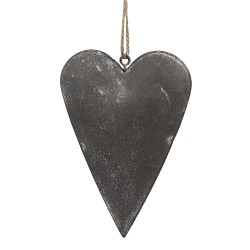 Clayre & Eef Decorazione pendente Cuore 8 cm Grigio Ferro