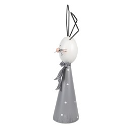 Clayre & Eef Dekorationsfigur Kaninchen 48 cm Grau Eisen