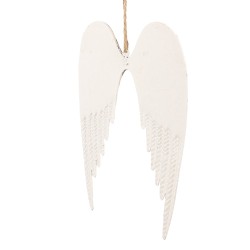 Clayre & Eef Décoration pendentif Ailes 12 cm Blanc Fer