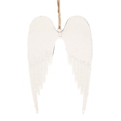 Clayre & Eef Décoration pendentif Ailes 9 cm Blanc Fer