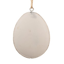 Clayre & Eef Pendentif de Pâques Œuf 6 cm Gris Fer Ovale