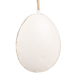 Clayre & Eef Osteranhänger Ei 8 cm Beige Eisen Oval