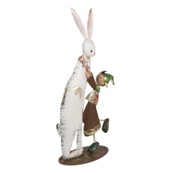 Clayre & Eef Decorative Figurine Rabbit 57 cm White Iron