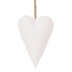 Clayre & Eef Decorazione pendente Cuore 8 cm Bianco Ferro