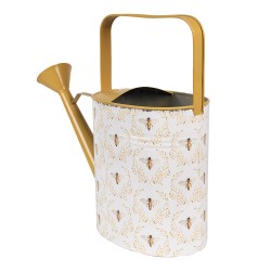 Clayre & Eef Decorative Watering Can 33x12x32 cm White Metal Bees