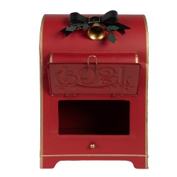 Clayre & Eef Briefkasten 24x18x36 cm Rot Metall Merry Christmas