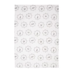 Clayre & Eef Asciugamani da cucina 47x70 cm Bianco Cotone Gatti