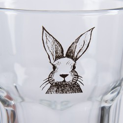 Clayre & Eef Water Glass 300 ml Transparent Glass Rabbit