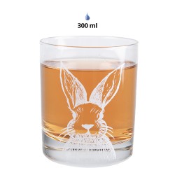 Clayre & Eef Water Glass 300 ml Transparent Glass Rabbit