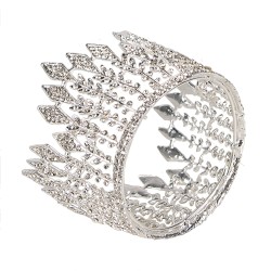 Clayre & Eef Headband for Women Crown Ø 7x6 cm Silver colored Metal Round