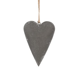 Clayre & Eef Decorative Pendant Heart 8 cm Grey Iron