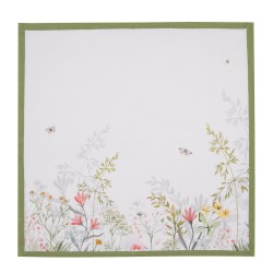 Clayre & Eef Serviettes Coton set de 6 40x40 cm Blanc Carré