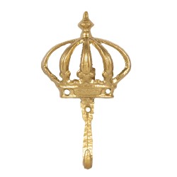 Clayre & Eef Wall Hook Crown 17 cm Gold colored Iron