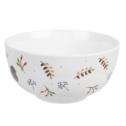 Clayre & Eef Soup Bowl 500 ml White Ceramic Bird