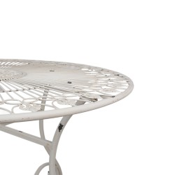 Clayre & Eef Table de bistrot Ø 101x77 cm Blanc Fer