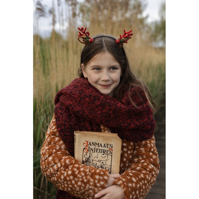 Clayre & Eef Headband Girl Red Plastic Antler