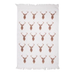 Clayre & Eef Serviette invité 40x66 cm Beige Marron Coton Cerf