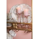 Clayre & Eef Dinerbord  Ø 26 cm Wit Roze Porselein Rond Bloemen