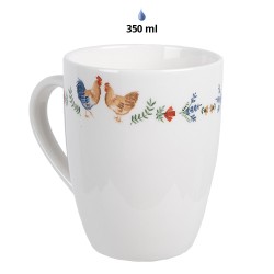 Clayre & Eef Tazza 350 ml Bianco Ceramica Gallo