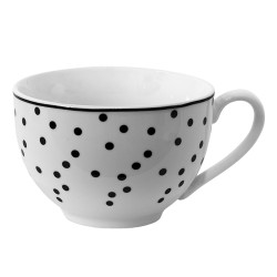 Clayre & Eef Tasse et soucoupe 238 ml Blanc Noir Porcelaine