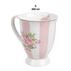 Clayre & Eef Mug 300 ml Pink Purple Porcelain Roses