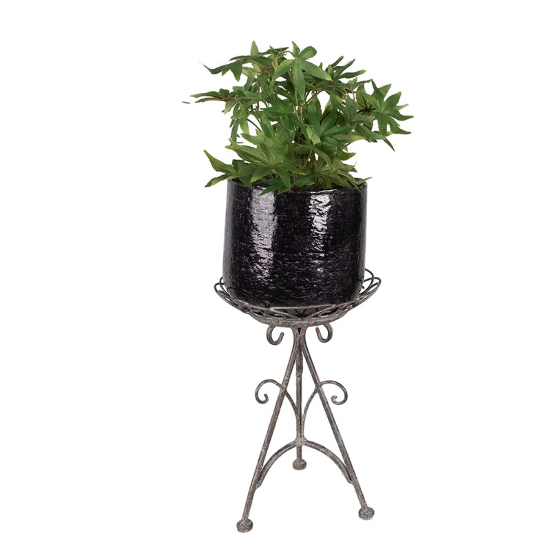Clayre & Eef Plant Table Ø 22x32 cm Brown Grey Iron